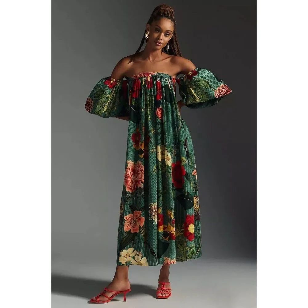 Anthropologie Siddhartha Bansal Off-The-Shoulder Dress